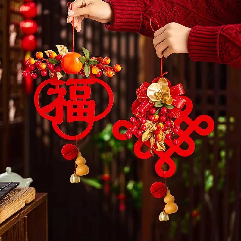 

Chinese Traditional Character FU Red Hanging Tassels Ornaments Spring Festival New Year Hanging Pendant Home Decoration