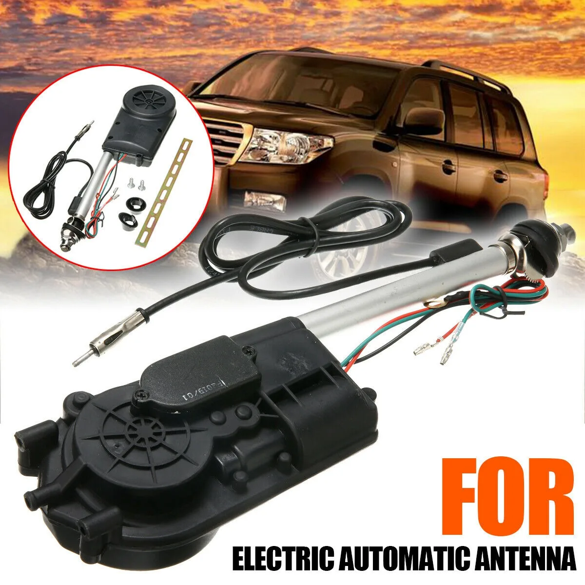 Universal Electric Power Automatic Antenna Car SUV AM & FM Radio Mast Aerial 12V