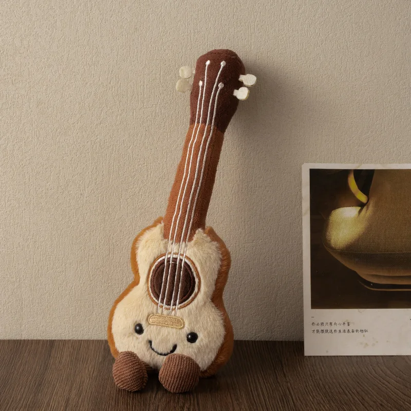 25 cm Kreative Lebensechte Gitarre Plüsch Spielzeug Zu Hause Dekoration Baby Beschwichtigen Puppe Nette Kissen Kissen Geburtstag Geschenk Für Kinder