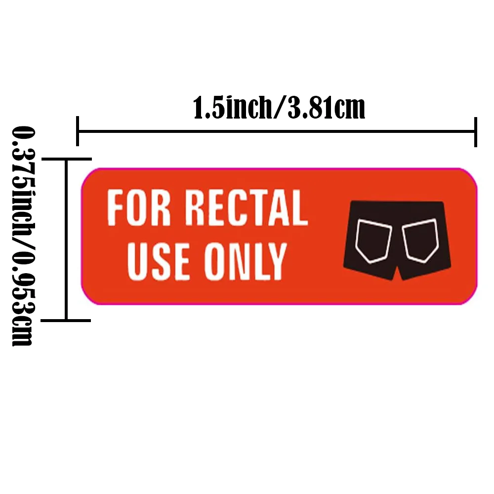 1.5 inch x 3/8 inch Red Waterproof Stickers for Rectal Use Only 500 Adult Fun Jokes Prank Stickers Fun Jokes Detachable Labels