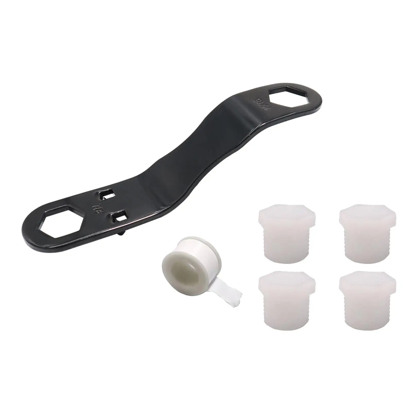 

RV Water Heater Drain Plug Kit roll Tape Angled Wrench Useful for RV