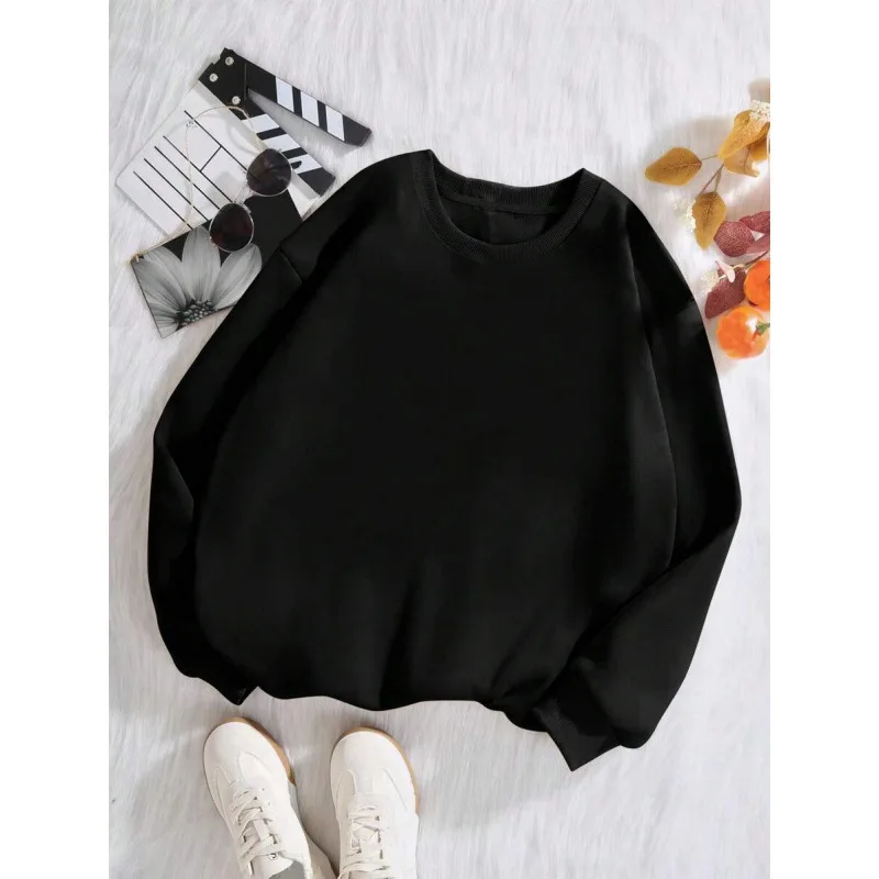 

Blank Crew Neck Hoodie round Neck Sweatshirt Unisex Resistant to Deformation Spring 2026 Fashion Casual Streetwear