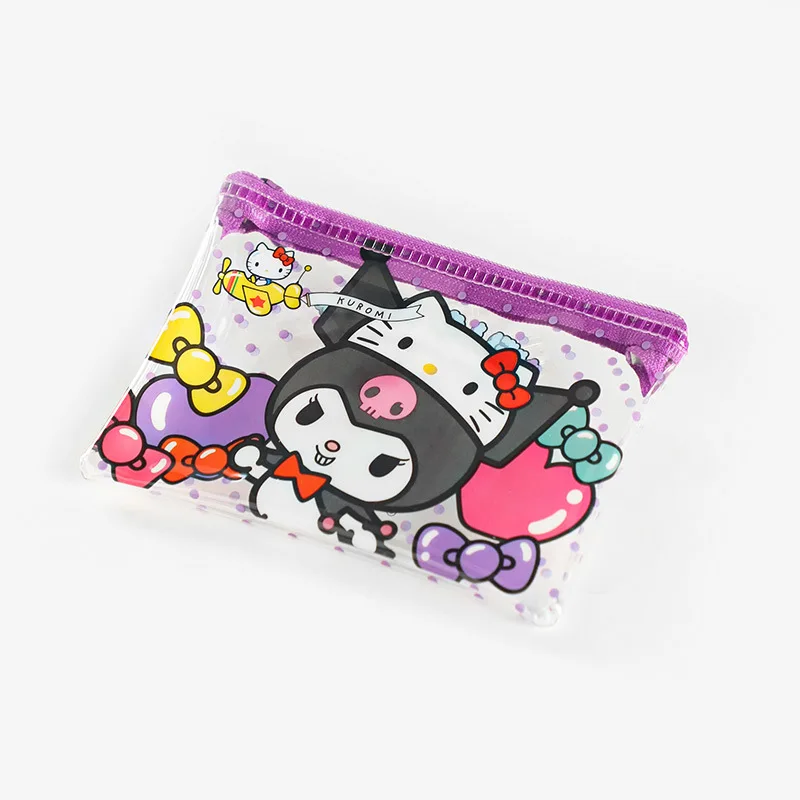 Bolsa organizadora Sanrio de dibujos animados, Hello Kitty Kuromi, impermeable, sellada, con cremallera, para jardín de infantes