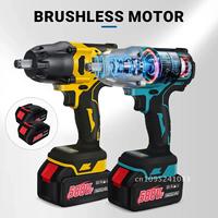 Drillpro Battery High Torque Brushless Electric Impact Wrench Wrench 1/2\