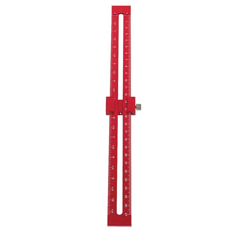 ABNL Woodworking Pocket Ruler W/ Circular Drawing Positioning Needle - T-Type Scribe Square Layout Tool Drawing Compass