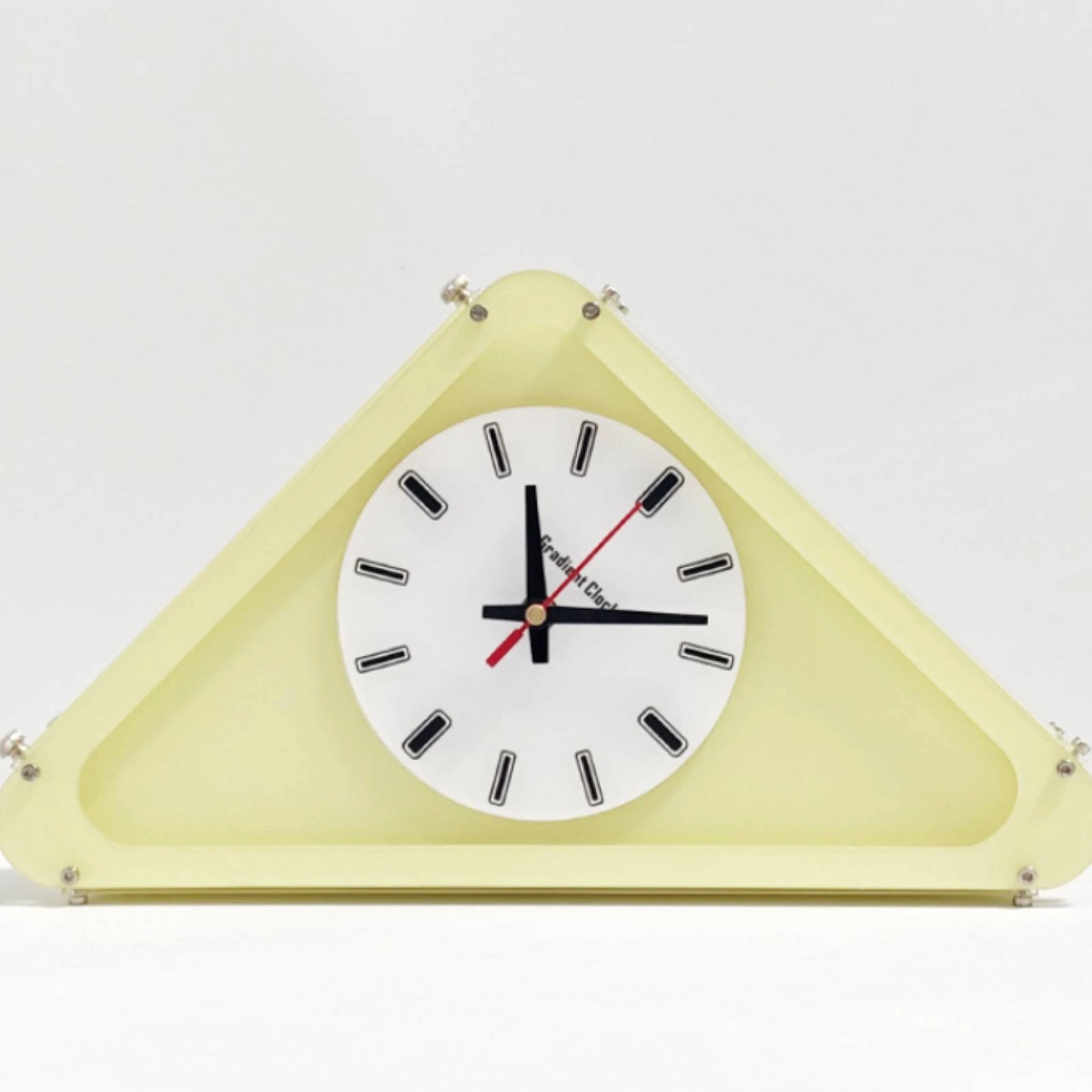 Triangular Corner Clock Cream-White Corner Wall Clock