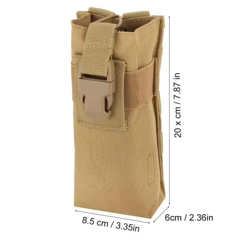 Tactical Nylon MOLLE Radio Pouch, Durable Walkie-Talkie Holder & Water Bottle Holster for Camping Hiking Outdoor Sports