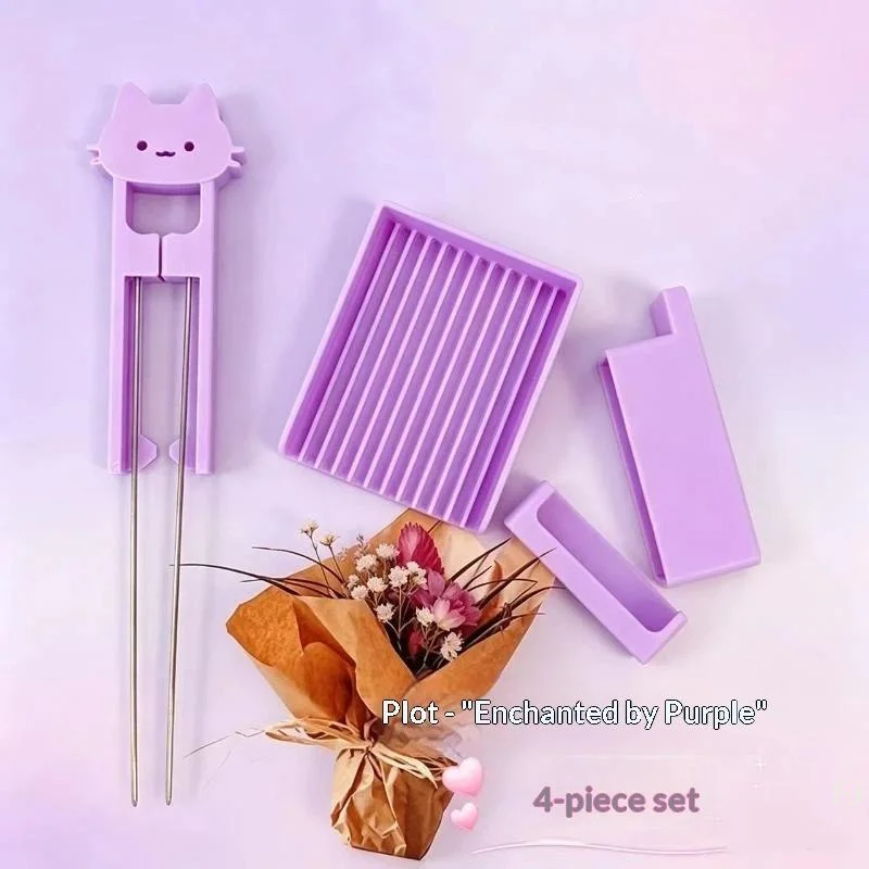 [YU]3D Printed Efficient Sorting Tools Creative DIY Bean Art Tool Cute Kitten Perler Bead Double-Needle