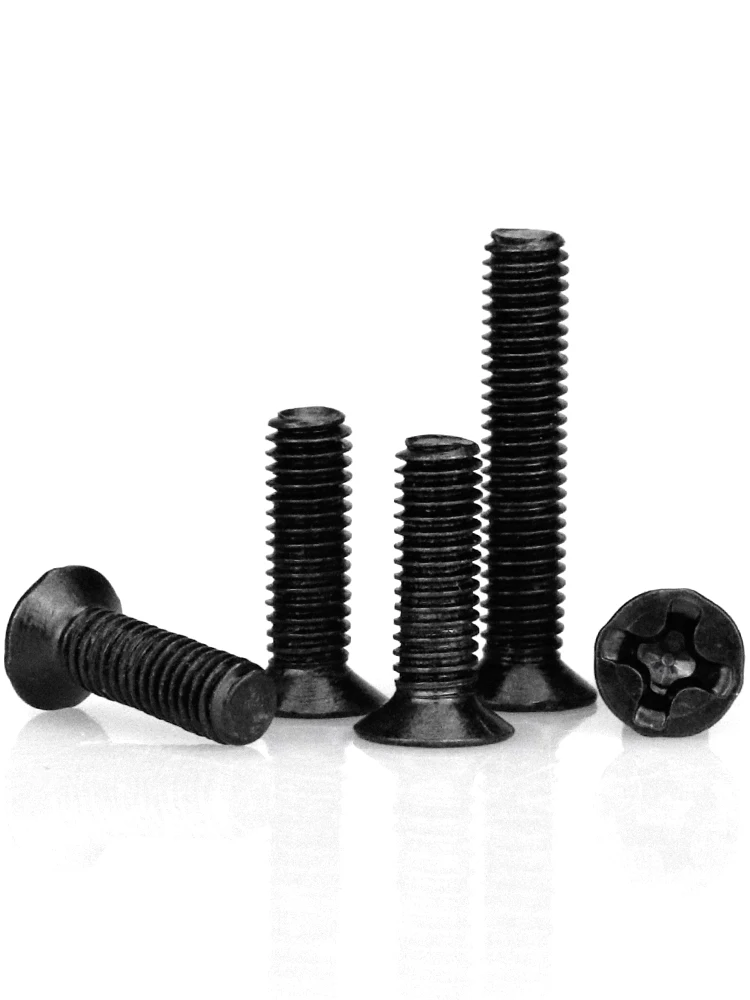 200/100pcs Black Countersunk Head Screw Phillips Cross Flat Head Small Screws Carbon Steel M2 M2.5 M3 Laptop Glasses Hardware