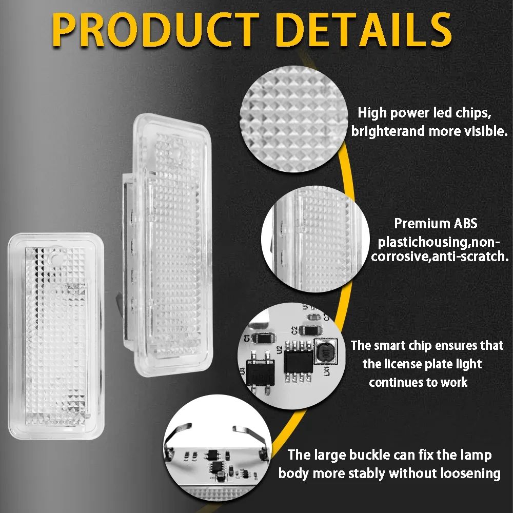 

For Audi A8 S8 D4 4H Q7 2009~2024 Car License Number Plate Light Direct Replacement Rear License LED Atmosphere Lamp Accessories