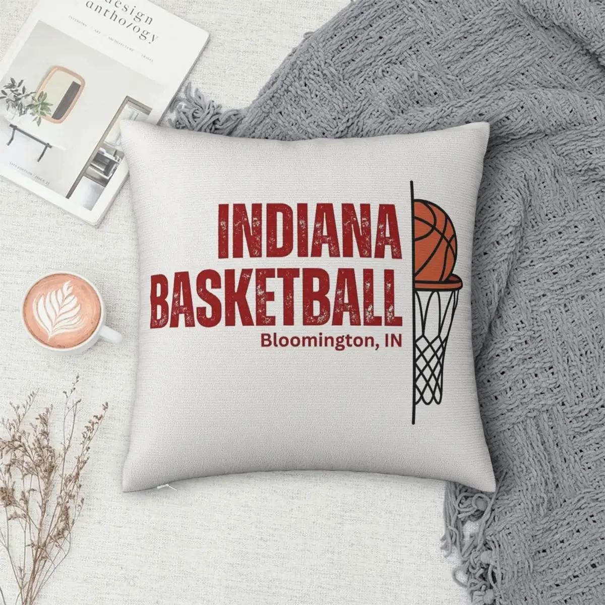 

Indiana University Basketball Bloomington Pillowcase Pillows Cover Cushion Comfort Throw Pillow Sofa Decorative Cushions Used