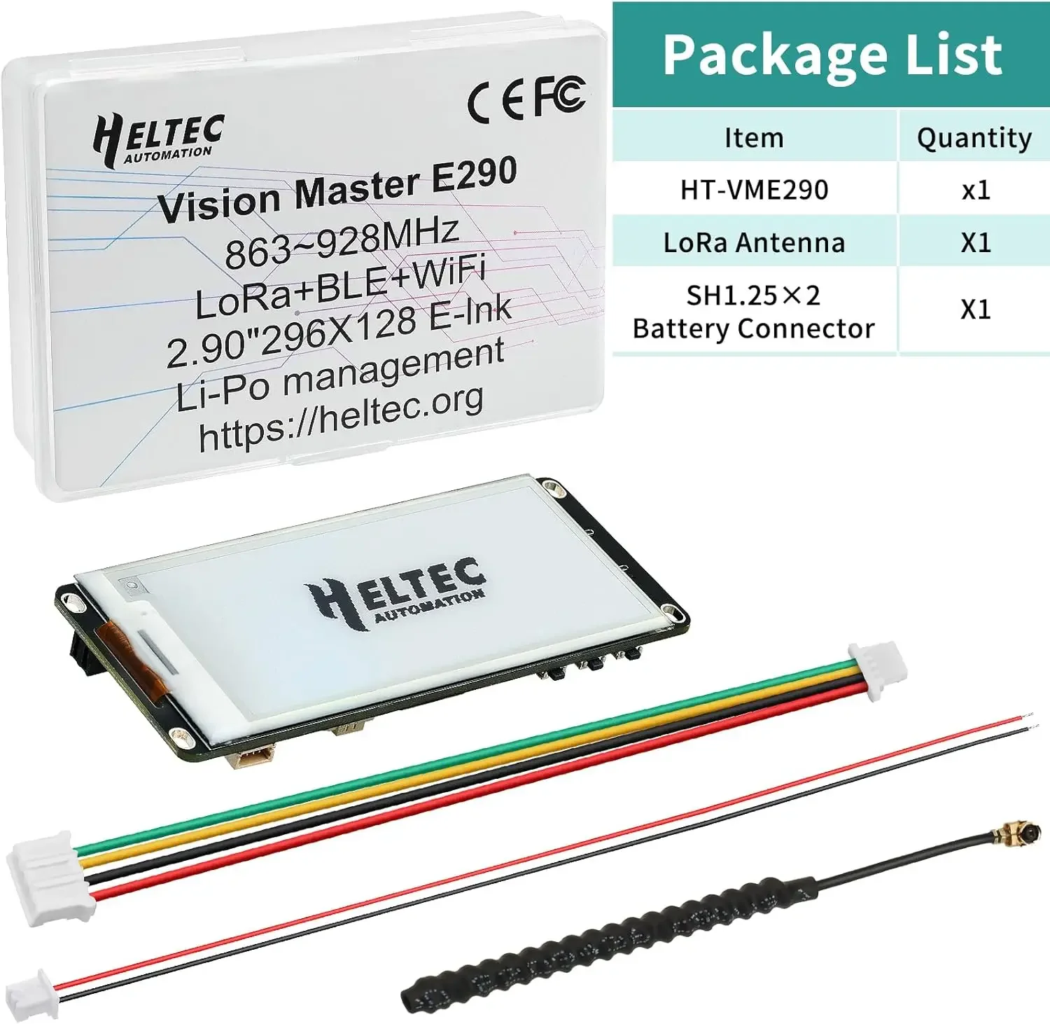 Heltec Vision Master E290 ESP32S3 SX1262 E-Ink LoRa Node 2.9