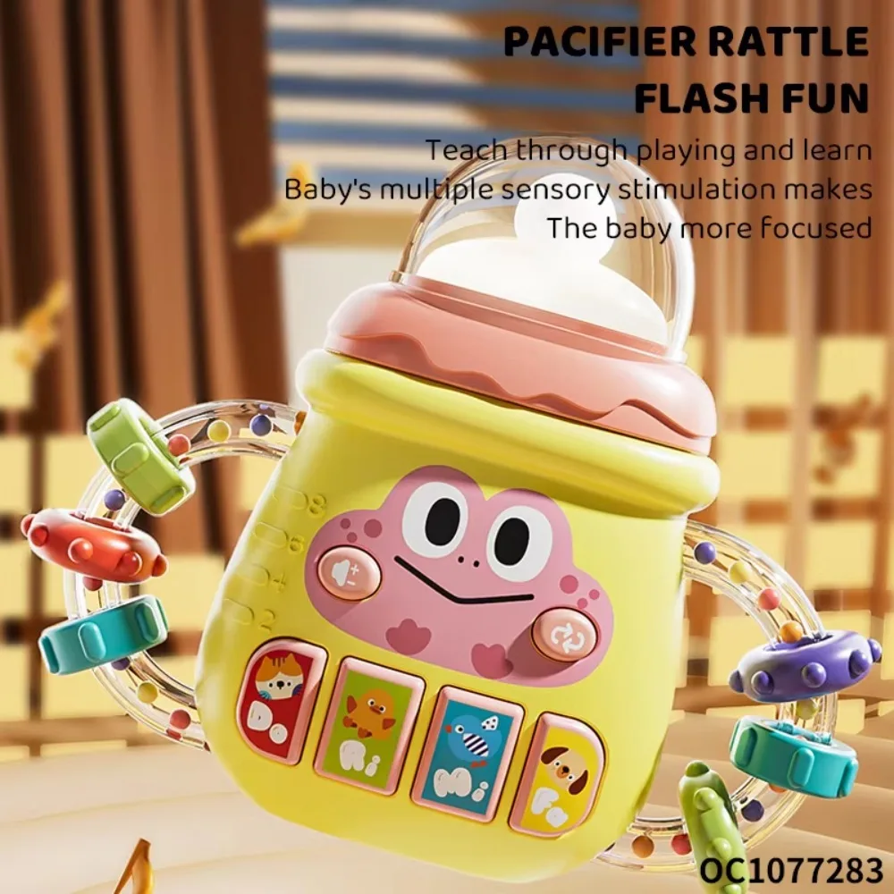 2in1 الطفل اللعب الحسية آلة موسيقية حشرجة الموت اللعب مصاصة بلاستيكية عضاضة سيليكون لعبة مضغة للعب اطفال 0-12 شهرا