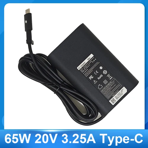 Adaptador USB tipo C para ordenador portátil, cable de alimentación de 65W para Dell Latitude 7420, 7370, 7275, 5285, 5420, 5520, 7320, 7410, 5179, 7390, 5290