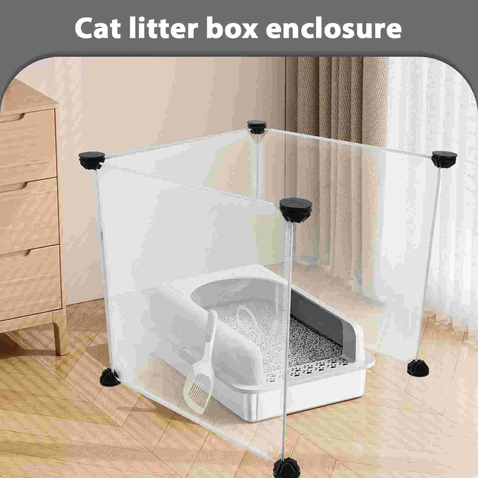 3 Pcs Bins Cat Litter Box Privacy Cover Enclosure Double Sided Enclosed Boxes White Screen Covers