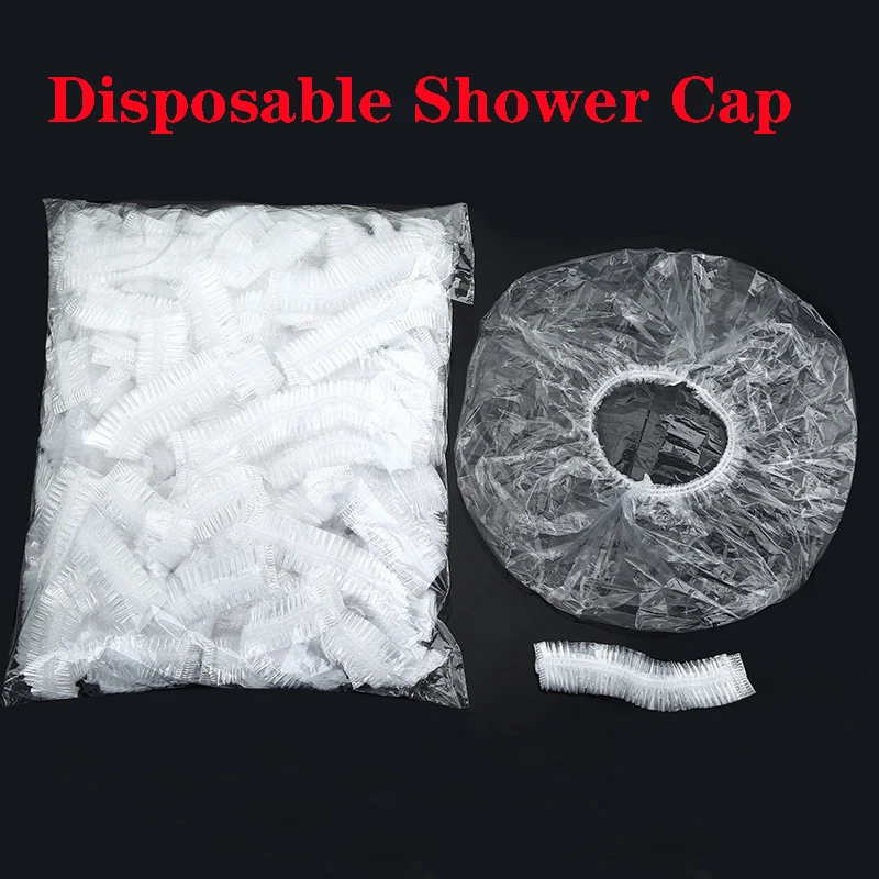 10/30Pcs Disposable Shower Cap Plastic Waterproof Headgear Hotel Hair Dye Shower Cap Transparent Plastic Beauty Salon Cap Cling