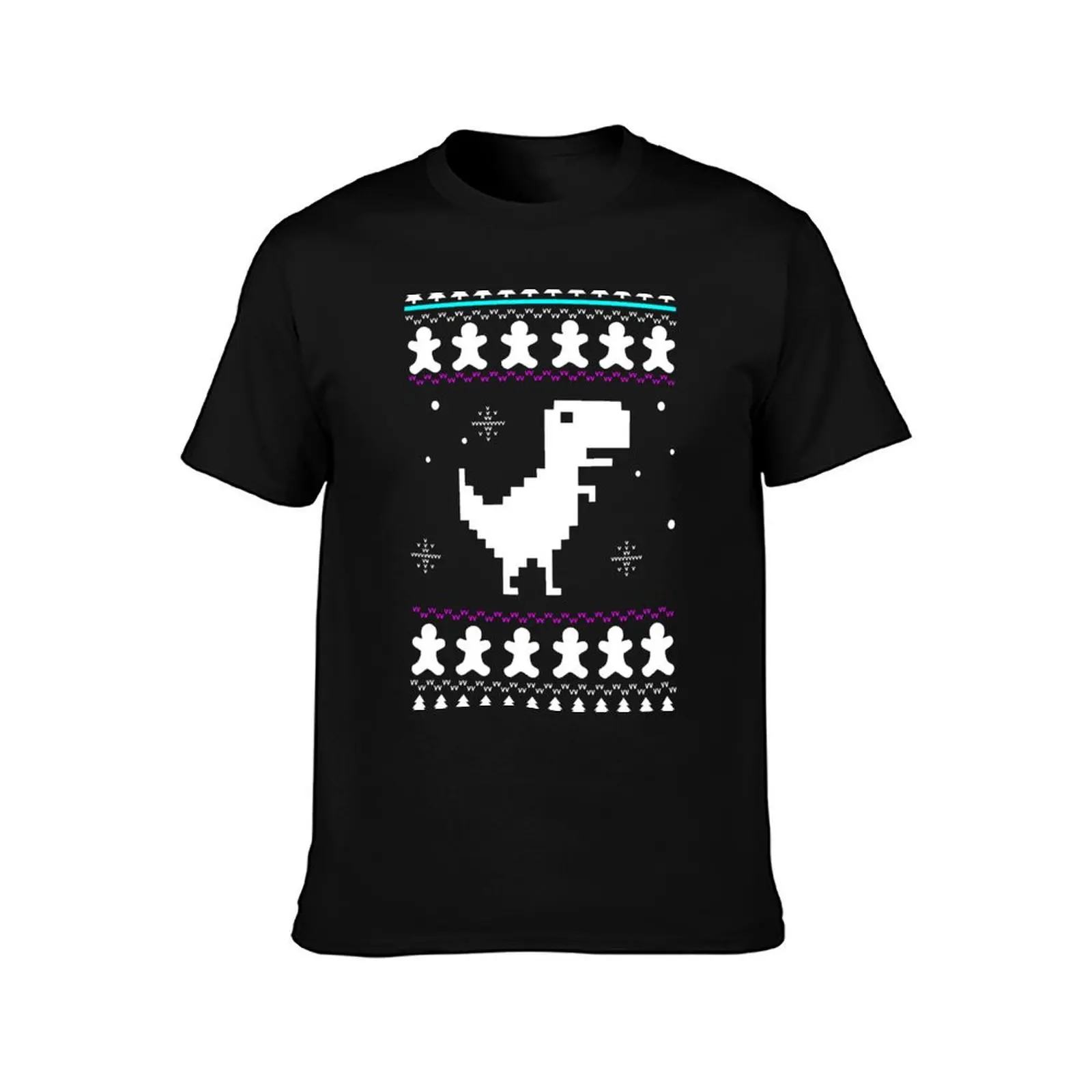 8-Bit Dinosaur Christmas Jumper, Dino Xmas Ugly Sweater T-Shirt funny t shirts man T-Shirt