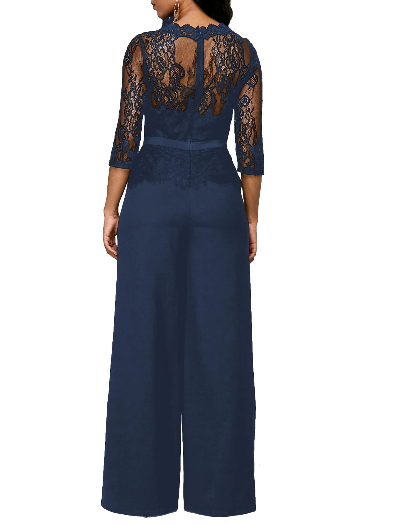 New hot selling solid color short sleeved lace jumpsuit, can be worn on the outside or inside, suitable for various occasions