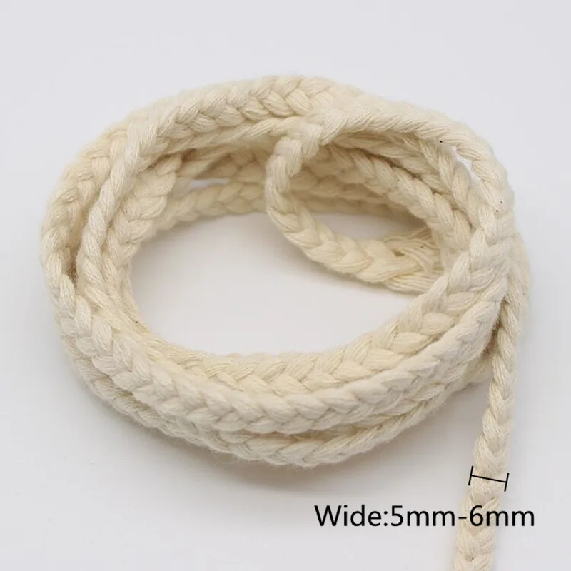 5Yards 6mm Beige Decorative Lace Trim Braided Cords Wedding Birthday Christmas Goods Craft DIY Embroidery and Skirt Accessories