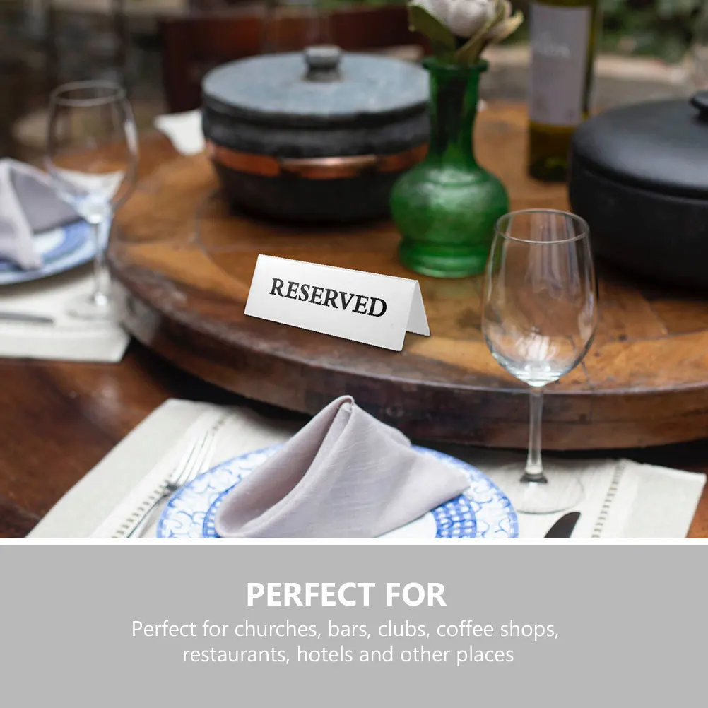 

6Pcs Acrylic Reserved Signs Table Tent Cards Restaurant Reserved Seating for Weddings Banquets Parties Events Restaurant Signs