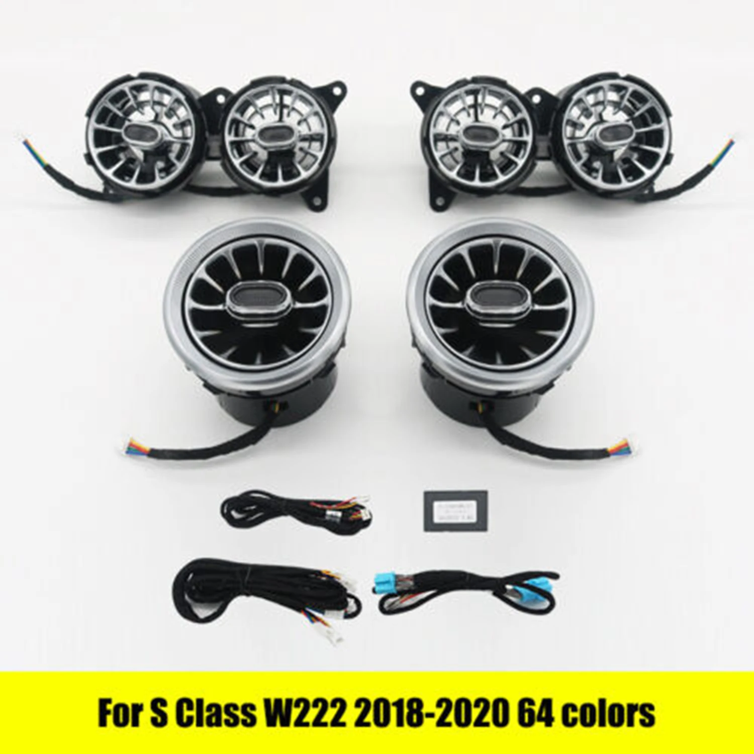 Pop 1Set 64 Colors Front Air Vent LED Ambient Light For Mercedes Benz S W222 2018-2020 Car Lights Car Replacement Parts