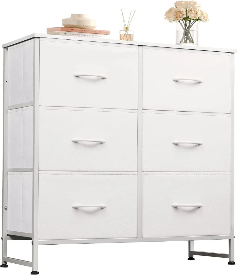 

WLIVE for Bedroom, 6 Drawer Double Dresser, Storage Tower with Fabric Bins, Chest of Drawers for Closet, Living Room, Hallway