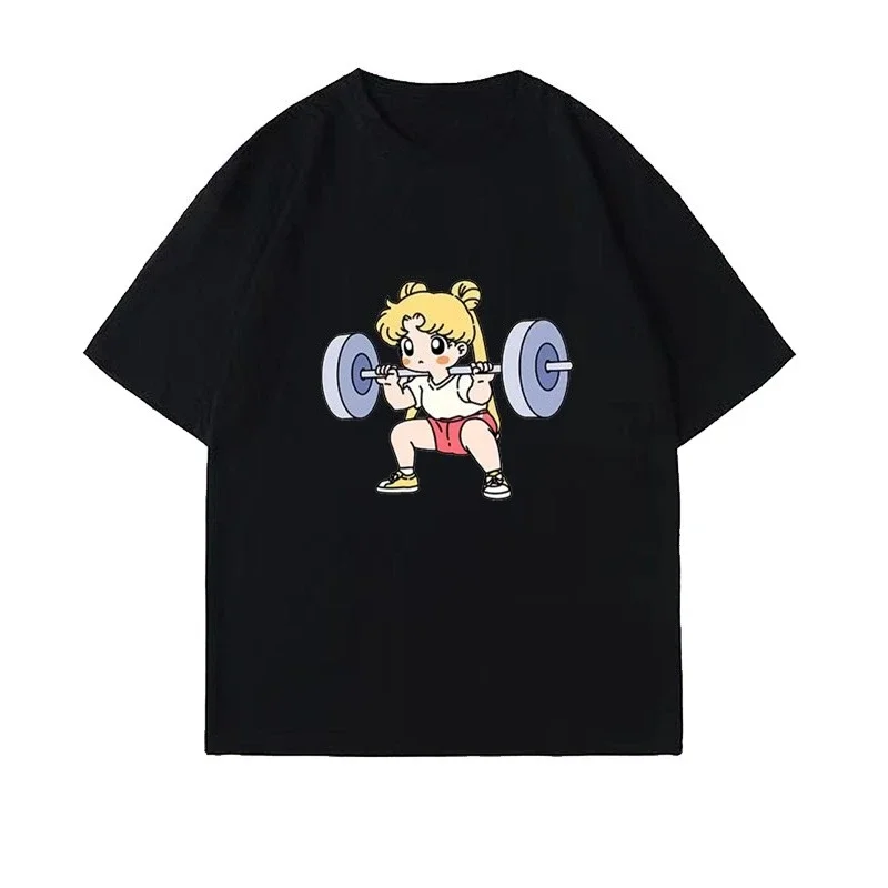 Nueva llegada, Ropa para Hombre, camiseta para Hombre, camisetas gráficas, camiseta para Hombre, Ropa para Hombre, Sailor Moon, levantamiento de hierro, Fitness