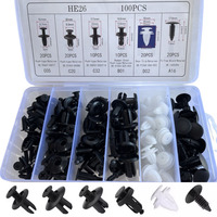 Auto Fastener Clip Mixed Kit 100pcs Set Car Body Push Retainer Pin Rivet Bumper Door Trim Panel Fastener Fender Rivet Clips Car