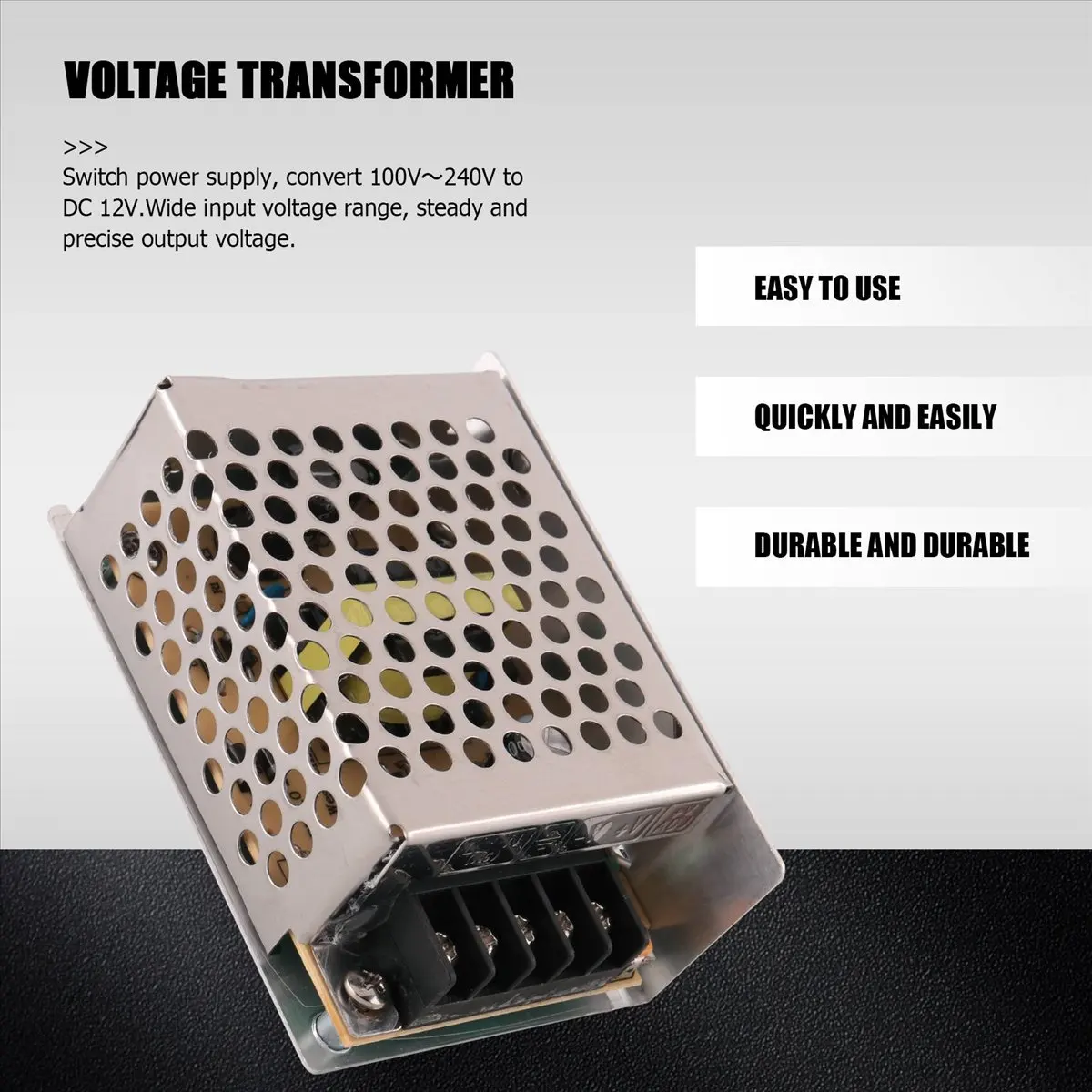 AC 100-240V to DC 12V 3A 36W LED Strip Power Supply Voltage Transformer Switch