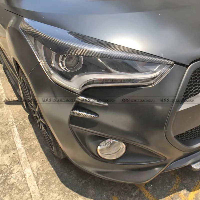 For Hyundai Veloster Carbon Fiber Demon Claw Style Front Bumper Personalized Add-on