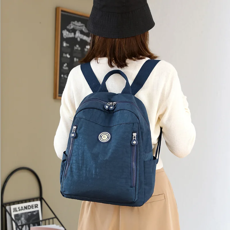 2024 New Fashion Waterproof Oxford Cloth Shoulder Bag Women\'s Large Capacity Women\'s Backpack Nylon Cloth Student School Bag