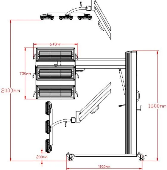 หลอดไฟอินฟราเรดสำหรับอบสีรถยนต์ ปรับความร้อนได้ 3000 วัตต์