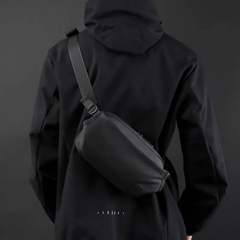 New Outdoor Men's Magnetic Buckle Single Shoulder Crossbody Bag, Functional Crossbody Bag, Waist Bag, Multifunctional Chest Bags