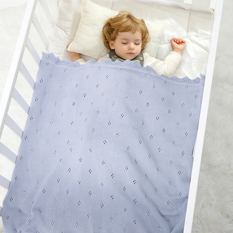 Baby Blankets Newborn 90*70cm Ultra-Soft Cotton Knitted Swaddle Wrap Blanket for Infant Toddler Boys Girls Throw Receiving Quilt