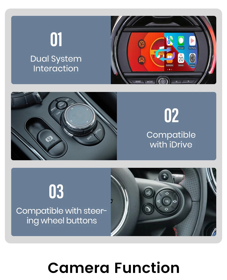 Junsun Wireless CarPlay Android Auto für BMW Mini R55 R56 R57 R58 R59 R60 R61 F54 F55 F56 F57 Cooper Airplay Mirror Link Modul – Detail 8