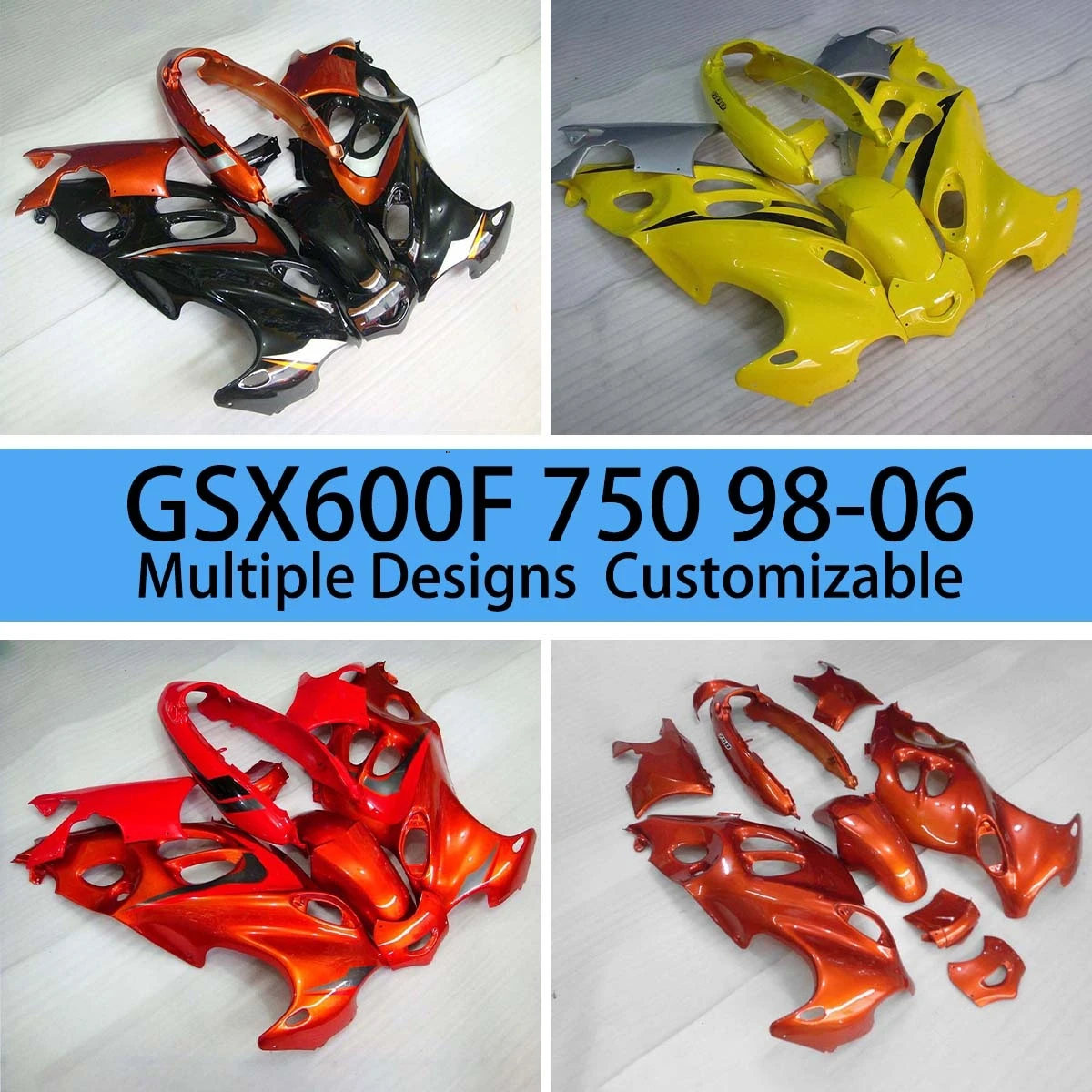 

Full Fairing Kit GSX750F 1998 1999 2000 2001 2002 2003 2004 2005 2006 Motorcycle Customized Shell Fairings for GSX600F 98-06