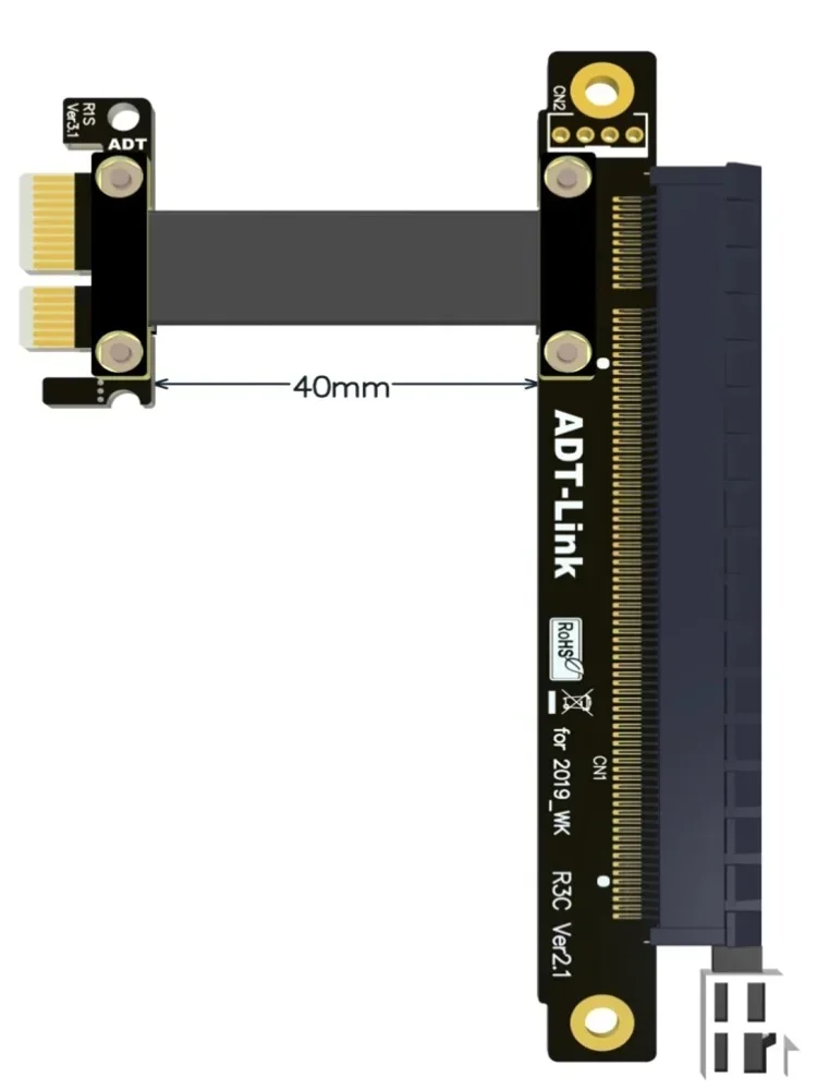 Kabel PCIe Riser Gen3.0 X1 do X16 Adapter bez potrzeby USB z kablem zasilającym PCI-E x1 x16 GPU Riser Adapter do kart dodatkowych Komputer — zdjęcie produktu 7