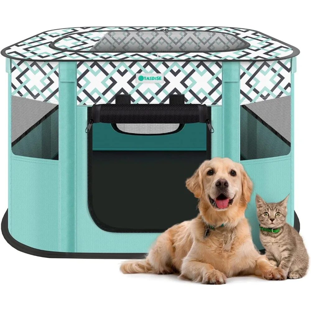 

600D Oxford Dog Cage Perfect for Indoor Outdoor Travel Camping Use With Free Breeding Box Portable Pet Fence Doghouse House Dogs