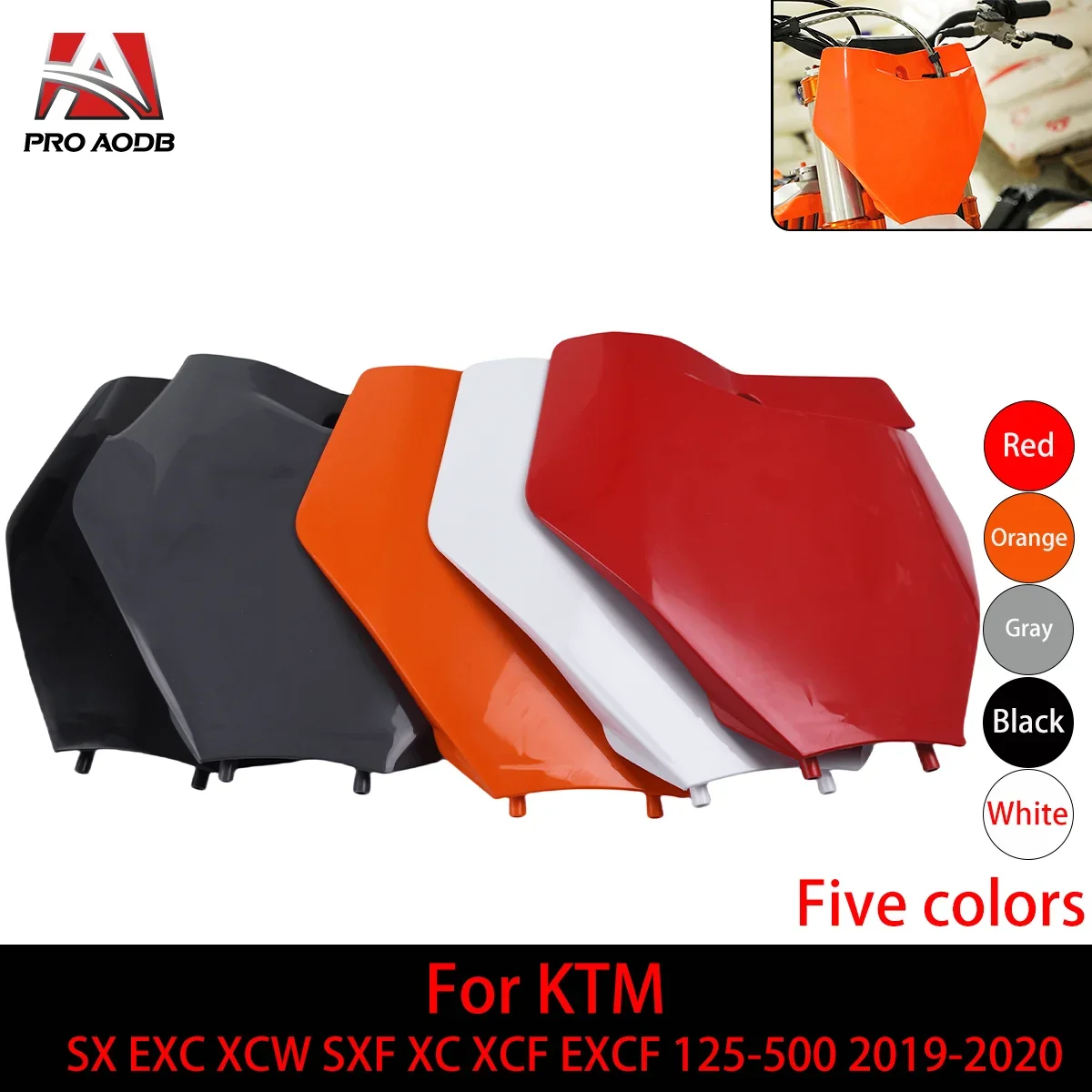 

Motorcycle Front Number Plate Plastic Cover For KTM EXC EXCF SX SXF XC XCF XCW XCFW 125-500 2017-2023 Motocross Enduro Dirt Bike