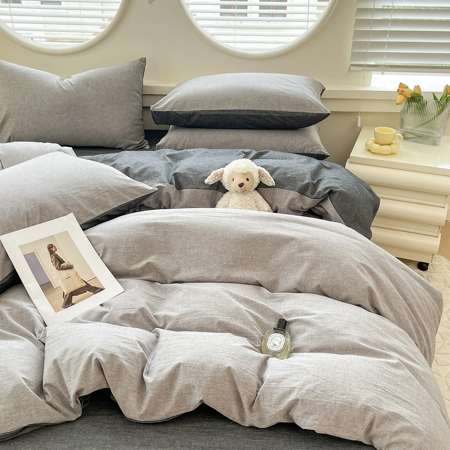 3pcs 100% Cotton Duvet Cover with pillowcases housse de couette Single/Queen/King Size Quilt Cover funda nordica 150 cama 이불커버 view 3