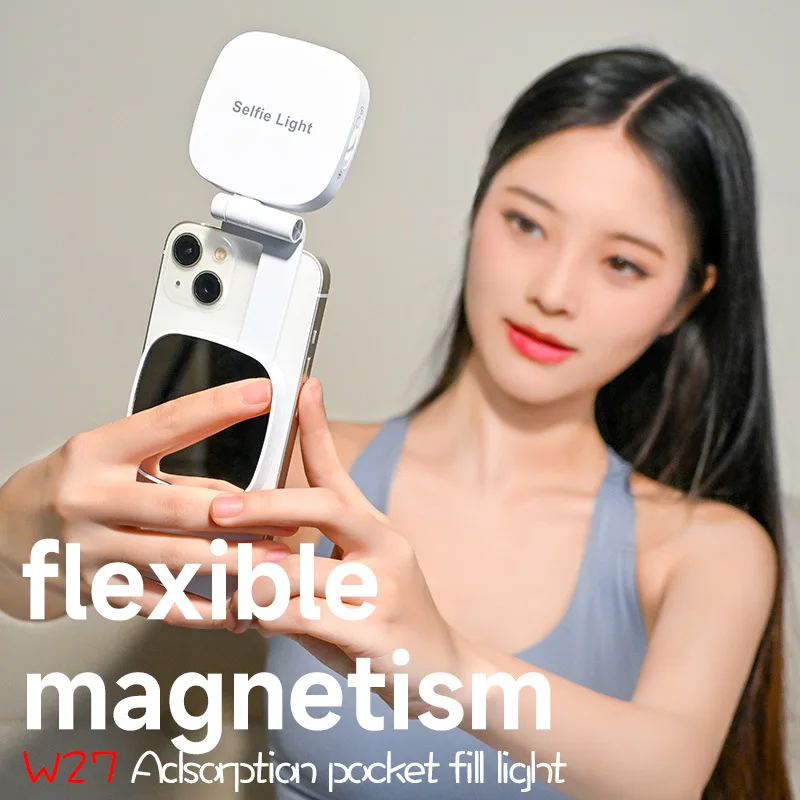 

Magsafe Mini Mirror LED Light | Magnetic Stand, Portable | Outdoor Live Streaming/Selfie Makeup Fill Light | Universal for Phone