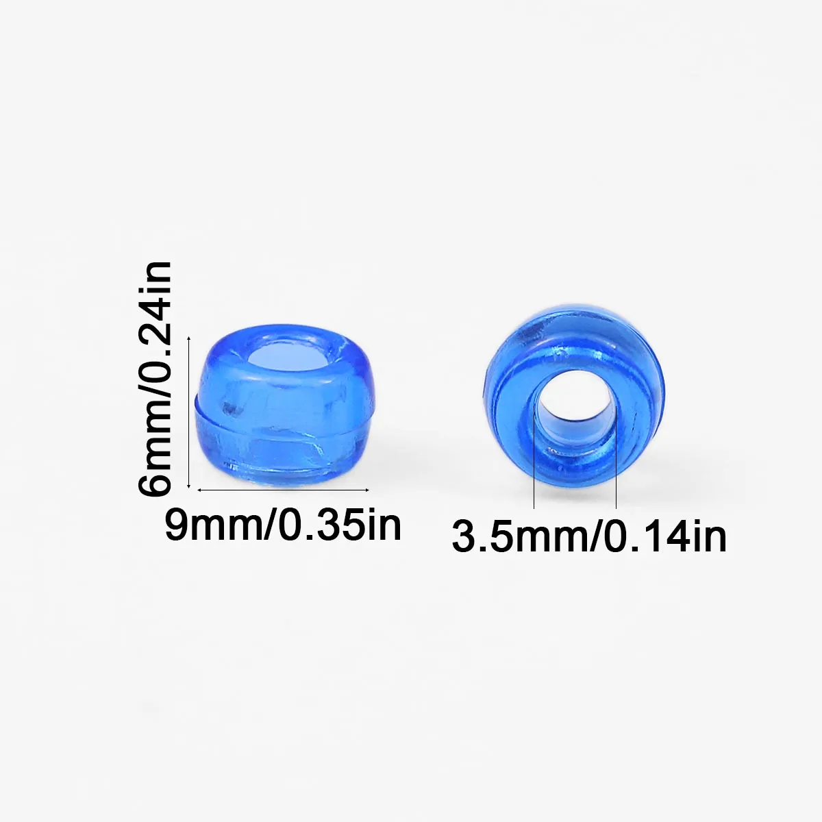 6x9mm 100pcs Acrylic Transparent with Central Hole Deep Blue For DIY jewelry bracelets necklaces and accessories