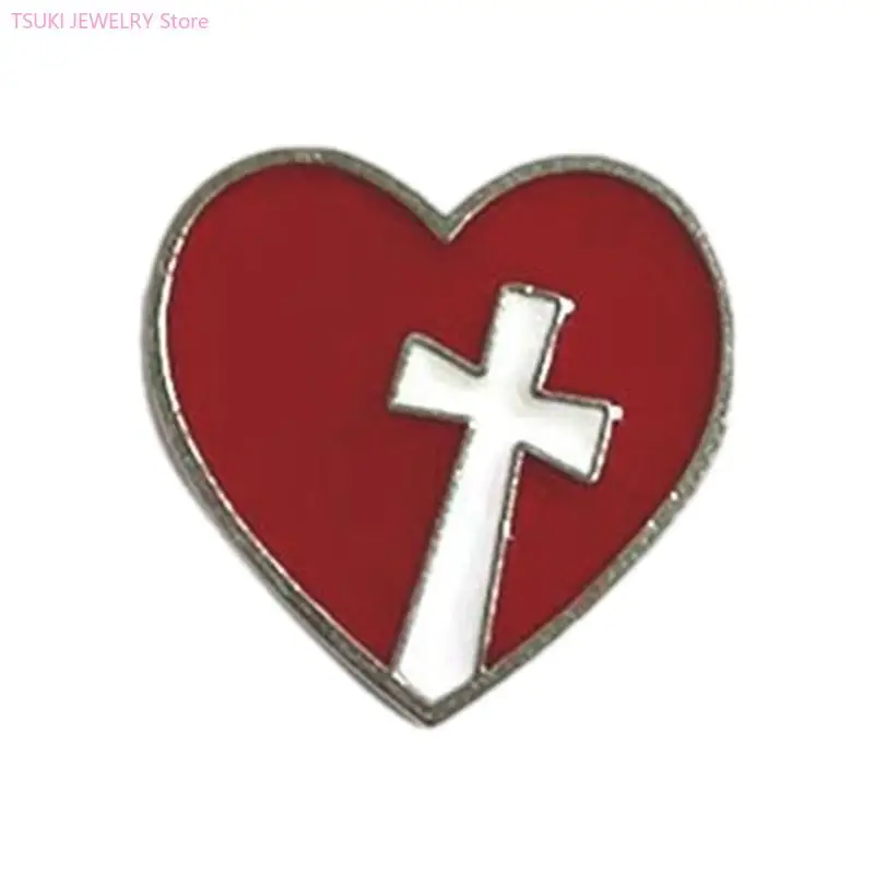 

62KE Trendy Heart Brooch Decorative Pin Fashion Badge Alloy Texture Clothing Jewelry for Youthful and Individuality