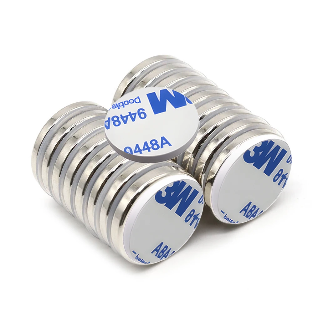 Neodymium Magnet Strong Suction High Density Magnetic Alloy 30x5mm Round Disc With Double Sided Tape Industrial DIY Craft
