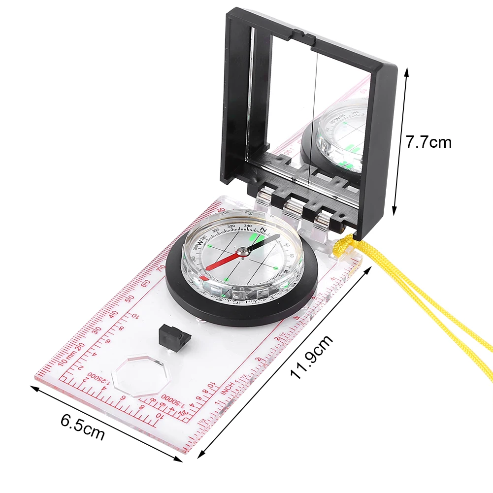 Multi Functional Compass With Mapping Ruler And Mirror Emergency Kit For Outdoor Activities