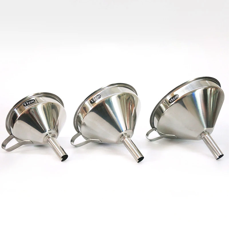 Stainless Steel Funnel Kitchen Oil Liquid Funnel Metal Funnel With Detachable Filter Wide Mouth Funnel For Canning Kitchen Tool