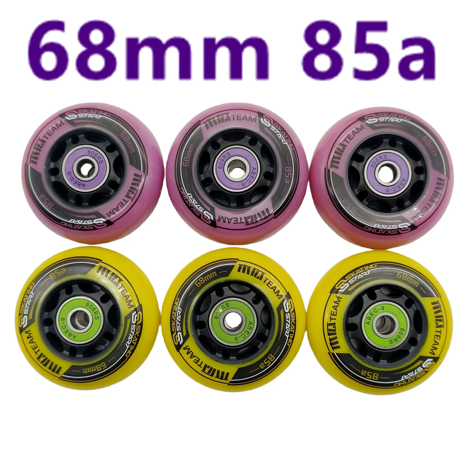 68mm Inline skate wheel thickness 24mm hardness 85a high rebound 8 wheels/lot