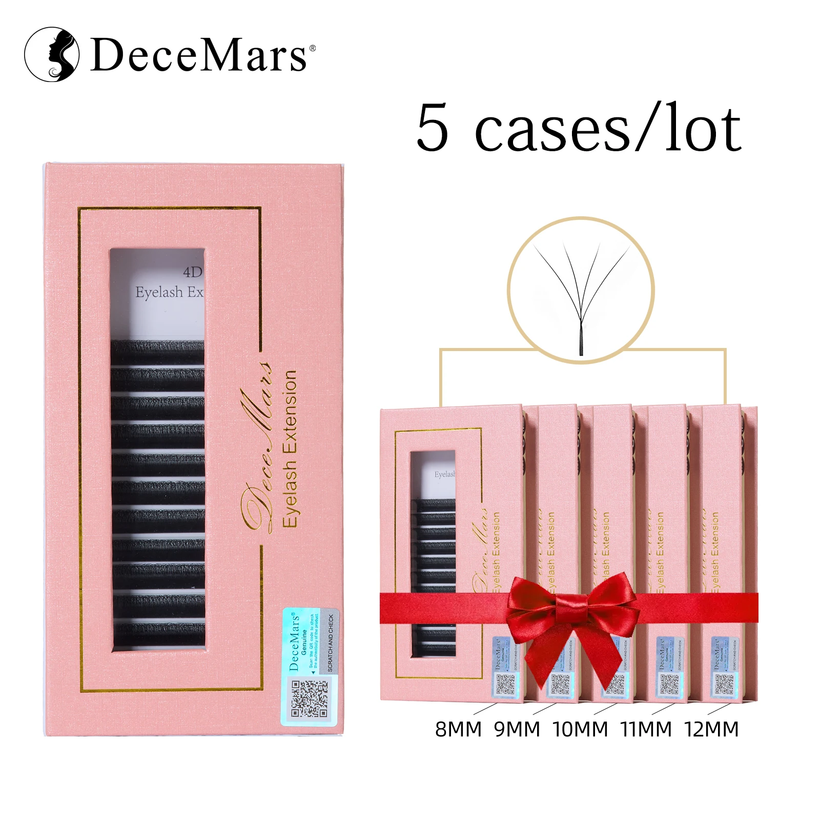 

Набор для наращивания ресниц DeceMars, 5 коробок/лот, 4D - W-образные ресницы, оптовая упаковка для макияжа, коробки для ресниц