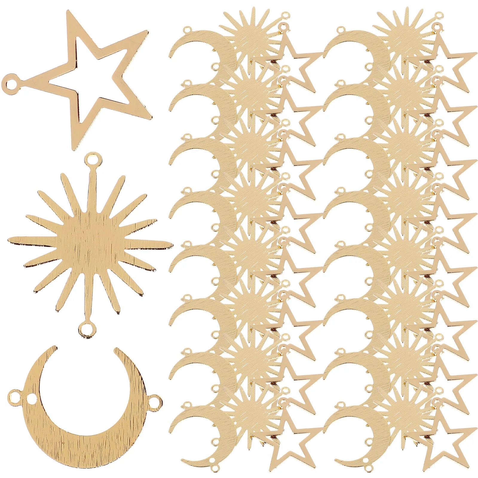 

30 Pcs Assorted Geometric Hollow Pendant Necklace Charms for Jewelry Making Moon