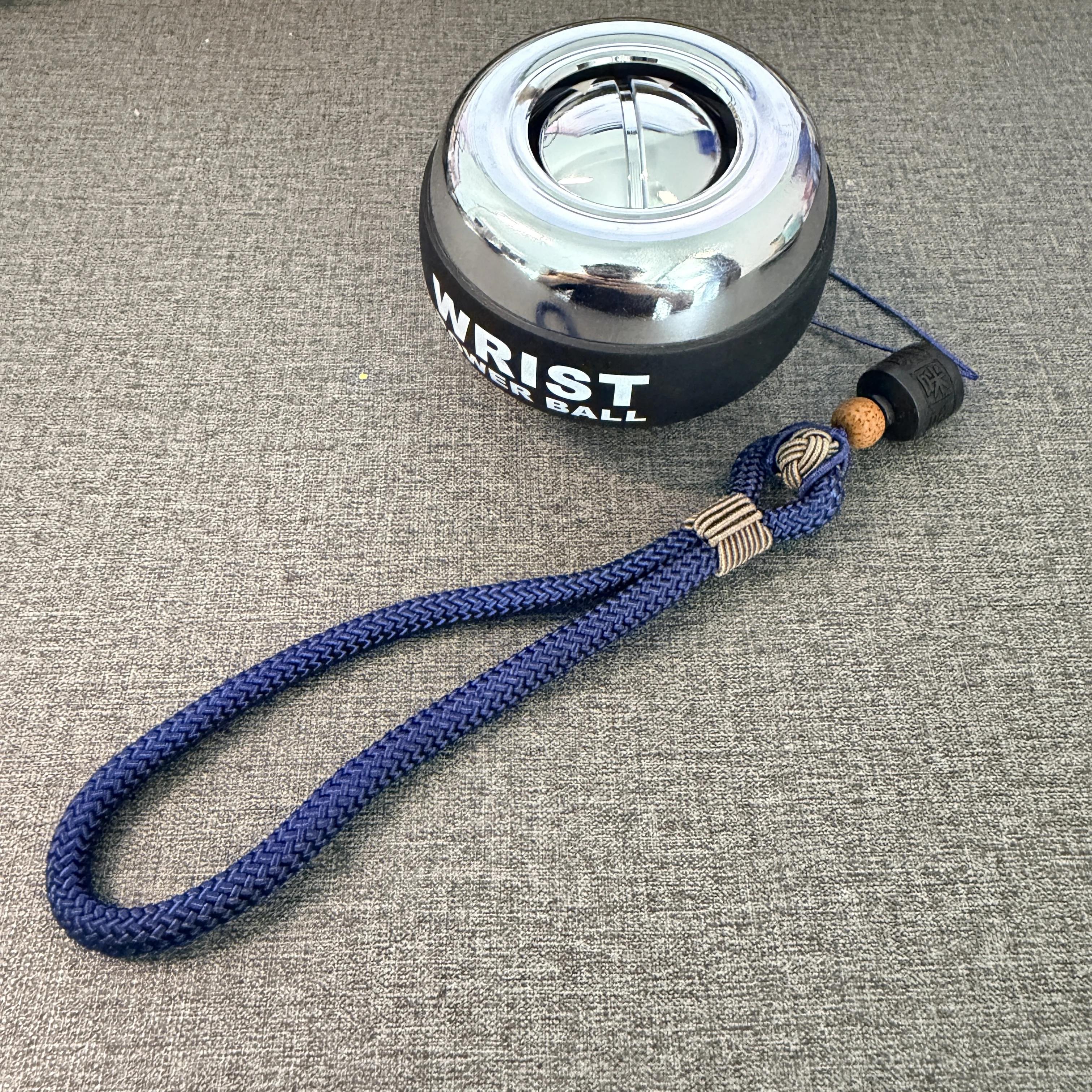 All Metal Blue Bodhi Woven Wrist Rope Prevent Loss Self-starting Metal Gyroscopic Wrist Trainer Silent